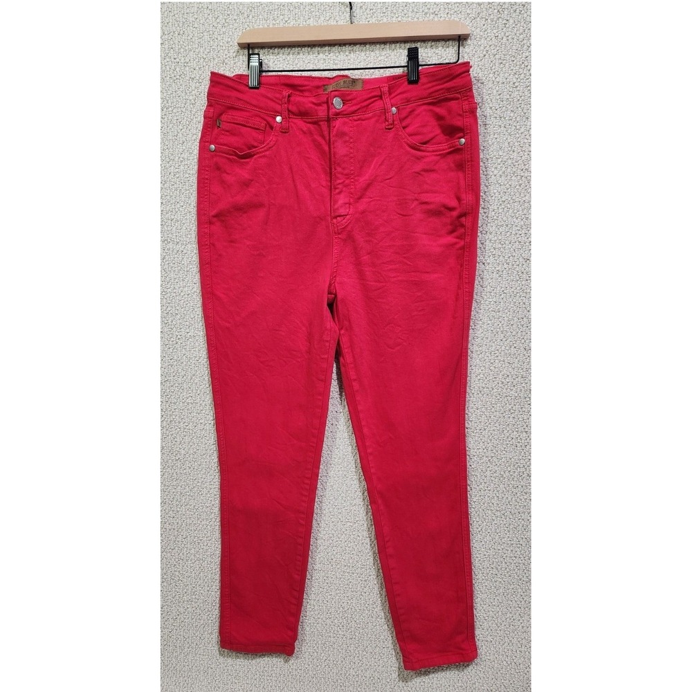 Judy Blue Tummy Control Skinny‎ Jeans Womens 15/32 Red JB88790 High Rise